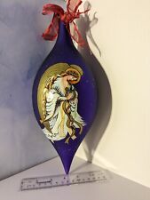 2009 12" Thomas Pacconi Blown Glass Mercury Christmas Angel Purple Ornament