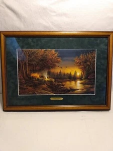 Evening Solitude Signed Terry Redlin Limited Edition Camping Canoe Fishing Art - Picture 1 of 4