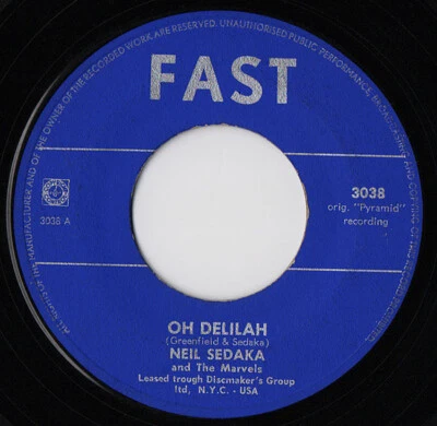 NEIL SEDAKA & The Marvels - OH DELILAH / NEIL's TWIST - Please sign the petition - Image 1 of 4