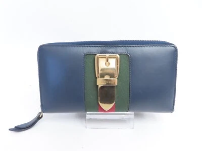 Auténtica Cartera GUCCI GG Línea Jerez Cuero Cremallera Alrededor Cremallera #37273 Foto 1 de 4