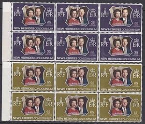 NEW HEBRIDES 1972 Silver Wedding set blocks of 6 MNH.......................B7470 - Picture 1 of 1