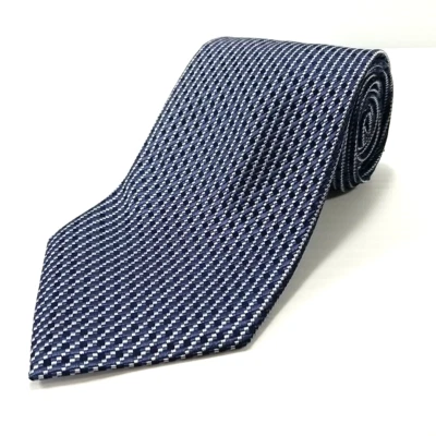 Corbata de lujo Calvin Klein CK azul plata geométrica tejida seda 56" x 3,75" Foto 1 de 4