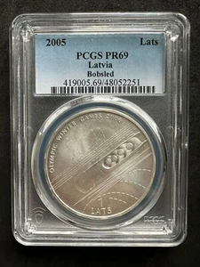 Letonia Lats Silver 2005 ----Bobsled----PCGS PR 69 ---- - Imagen 1 de 2