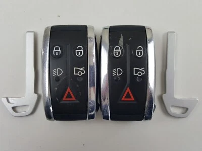 LOTE ORIGINAL DE 2 JAGUAR 09-15 OEM LLAVE INTELIGENTE MENOS ENTRADA MANDO A DISTANCIA EN BLANCO SIN CORTAR Foto 1 de 4