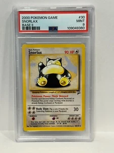 PSA 9 MINT Pokemon Base Set II Snorlax #30 - Picture 1 of 2