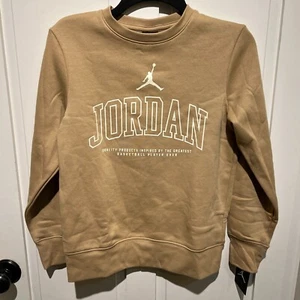 Nike Air Jordan Boy's Kids' No Look Crewneck Sweatshirt Hemp Medium LS NWT - Picture 1 of 3