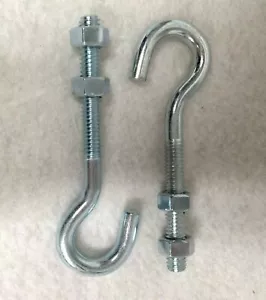 Paar 5/16"" x 3-3/4"" offene Augen Bolzen mit Muttern Garagentor authentische Teile Zuhause OHD - Bild 1 von 1
