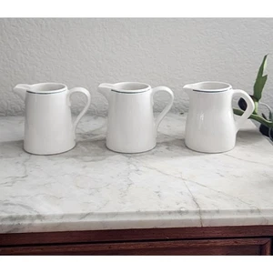 Vintage Dudson England Restaurant Ware Creamers with Green Band, set of 3 - Picture 1 of 10