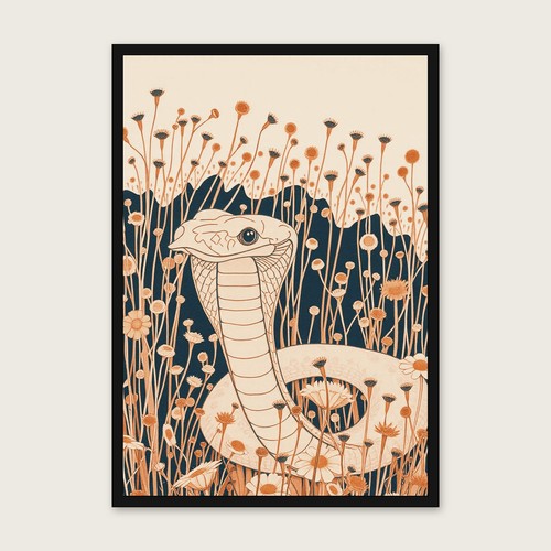 Gouache Cobra Print - Animal Framed Wall Art Picture | eBay UK
