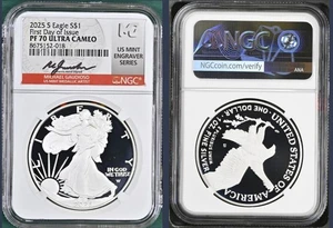 2025 S $1 ASE NGC PF70 FDOI GAUDIOSO (LAST S PROOF) MINT ENGRAVER SERIES - Picture 1 of 2
