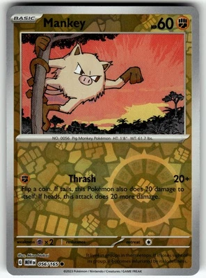 Mankey 056/165 SV: Scarlet & Violet 151 Reverse Holo NM Pokemon Card TCG - Image 1 of 2