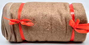 Wooly Mammoth Premium Wool Blanket 84 x 48 Inches For Outdoor Adventures - Brown - Picture 1 of 7