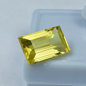 Hermosa Piedra Preciosa Suelta Zafiro Amarillo 10.30 Ct Corte Baguette Natural CERTIFICADA - Imagen 1 de 8