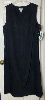 Casual Options Vintage? Black Sleeveless Dress Size Extra Large XL Velvet Feel - Image 1 of 4