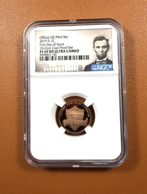 2019 S Proof LINCOLN CENT  NGC PF69 RD from 10-coin-silver-set Portrait #WG12 - Image 1 of 2