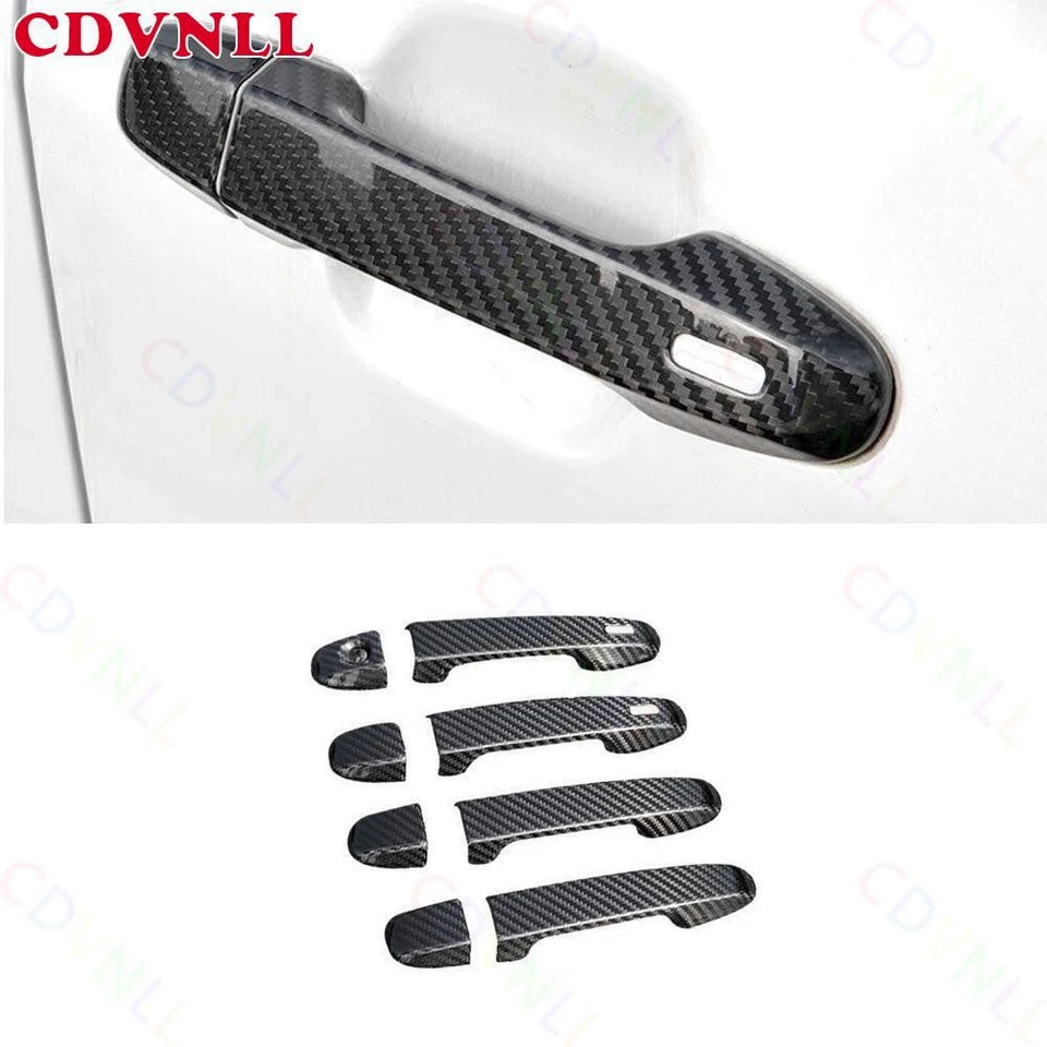 Tira de manija de puerta lateral exterior de fibra de carbono seca para Subaru Forester 19-24 Foto 1 de 4