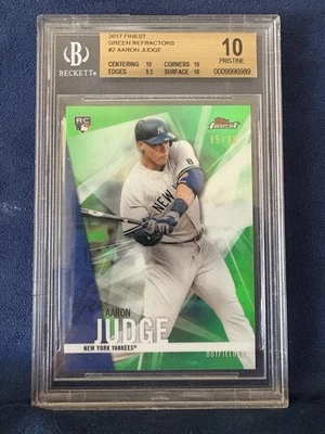 2017 Aaron Judge Green Refractor BGS 10 Pristine RC Pop 1! Beautiful Card #95/99 - Image 1 of 4