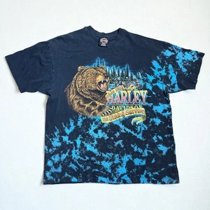 Camisa vintage Harley Davidson XL Strong Survive Bear Puntada simple Estampado en todo - Imagen 1 de 6