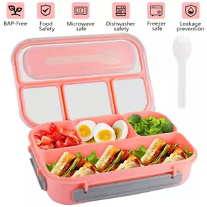 1L Bento Lunch Box Food Storage Container with 4 Compartment For Adults Kids US - Picture 1 of 10