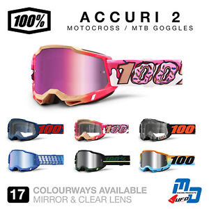 100% Accuri 2 Goggle 100 Percent Gen 2 Off-Road Motocross MTB Protective Goggles
