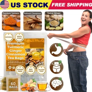 300Bags Turmeric Ginger Cinnamon Tea No Additive Support Brain Weight Sleep-Skin - Picture 1 of 28