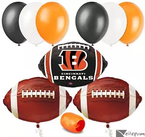 Cincinnati Bengals Fútbol Fiesta Decoración Starter 10 piezas Globos, Naranja Negro con... - Imagen 1 de 4