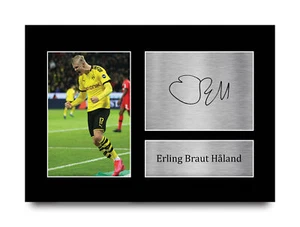 Erling Haaland A4 Borussia Dortmund Printed Autographed Picture for Football Fan - Picture 1 of 24