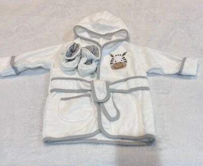 Bata acogedora para bebé Spasilk con zapatillas a juego 0-9 meses nueva con etiquetas Foto 1 de 4