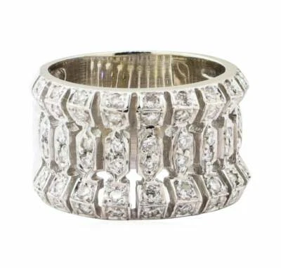 Old European Cut 1.00CT Simulated Sapphire Art Deco 935 Argentium Silver Band - Image 1 of 4