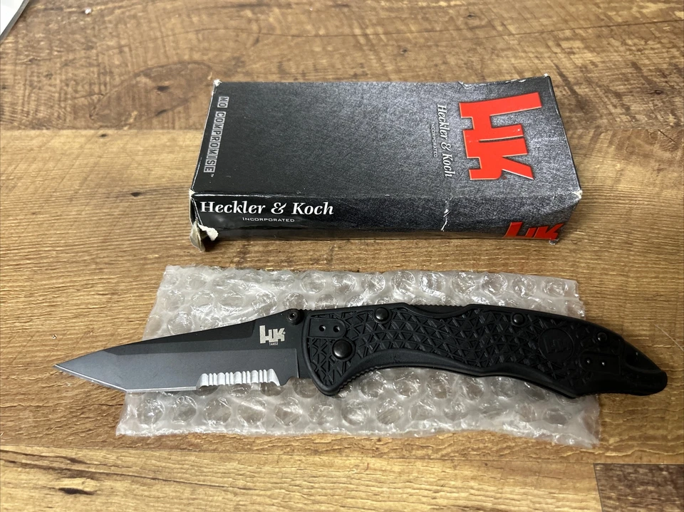 Складной карманный нож танто HK 14452SBK Pika II — снят с производства — H&K ~ новый из старых запасов - Изображение 1 из 4