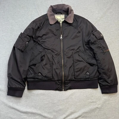 Chaqueta Y2K GAP Hombres XL Negra Vuelo Bombardero Acolchada Puffer Cremallera Completa Estilo Militar Foto 1 de 4