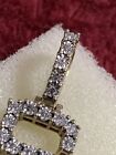 10 Kt Yellow Gold Initial?  S  ? Diamond Pendant 1 Inches 2.9 Grm Not Scrap
