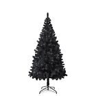4', 6' Black Artificial Christmas Xmas Tree PVC Tip Holiday Season  Metal Stand