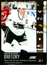 Jari Kurri/Wayne Gretzky Card 1993-94 Score Dynamic Duos U.S. #DD7 