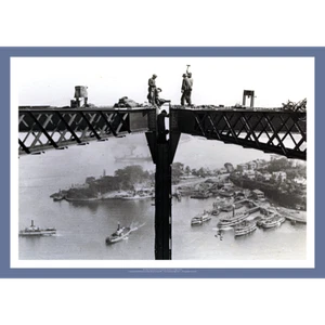 Sydney Harbour Bridge Art Print – 1930 Joining the arches – 2 sizes Poster - Picture 1 of 5