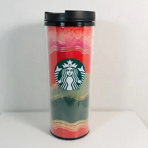 Starbucks 16oz Tumbler 2021 Holiday Christmas Gold Red Green Twist Lid - Picture 1 of 12