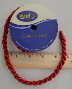 Wrights Twisted Cording - 3/8"w x 3yds - 5 Bright Colors to Choose From! - Picture 1 of 6