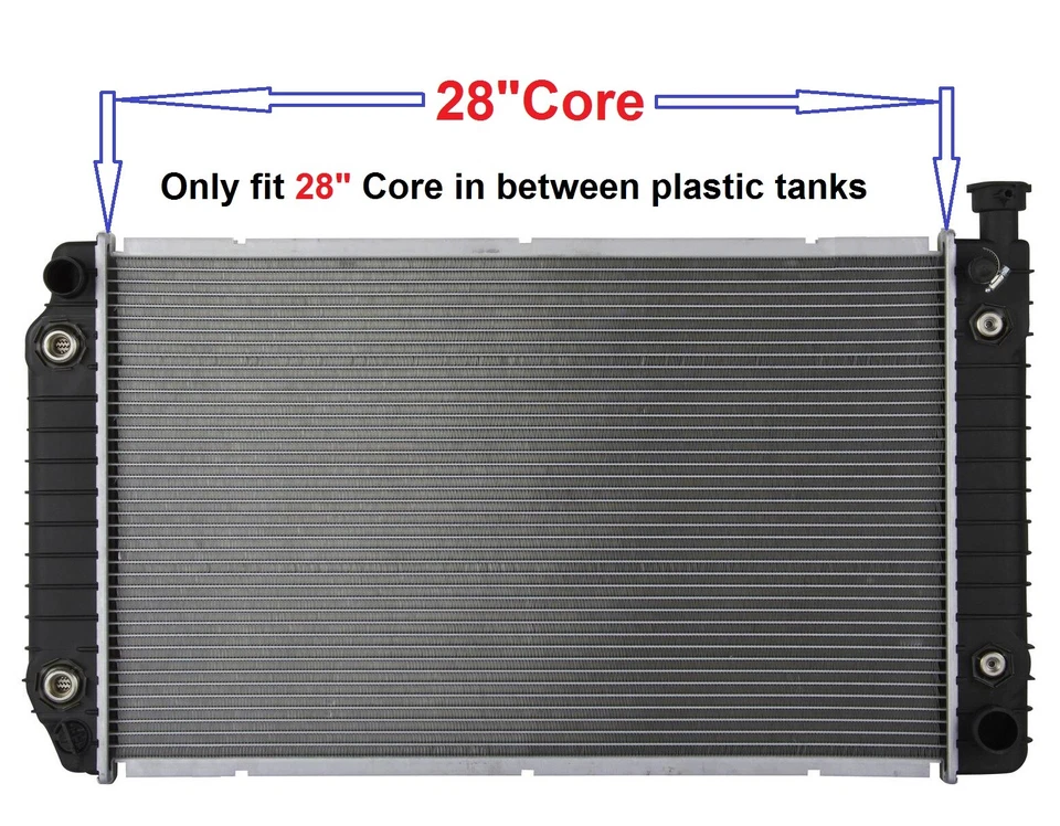 RADIATOR w/28"CORE 622 Fits CHEVY GMC C1500 K1500 C2500 PICKUP 4.3 5.0 5.7 w/EOC Foto 1 de 1