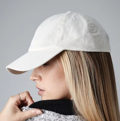 Beechfield Cap Low Profile 6 Panel Dad Baseball Hat 100% Chino Cotton Work - Image 1 of 4