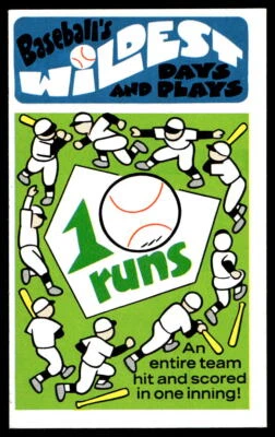 1974 Fleer Official MLB #42 Entire Team Hit and Scored in Inning Cleveland Naps - Image 1 of 2