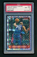 PSA 8 LEBRON JAMES 2006-07  BOWMAN CHROME XFRACTOR REFRACTOR PARALLEL /150 POP 3