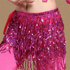 Belly Dance Costume Sequin Tassel Fringe Hip Scarf Belt Waist Wrap Skirt_Mg Bk