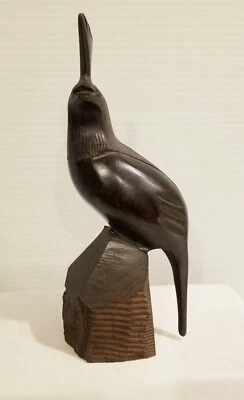 Винтажная резная деревянная фигурка/скульптура перепела из железного дерева 9,5 дюйма x 4 дюйма - Изображение 1 из 4