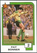 PANINI SOCCER SUPERSTARS 1988- #002-CELTIC-PAT "PACKIE" BONNER