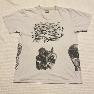 Supreme MC Escher Collage White All Over Graphic Tee Mens Large L Shirt vintage - Picture 1 of 13