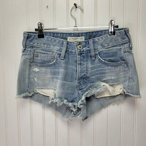 Abercrombie & Fitch Distressed Cut Off Shorts Womens Sz 26 /2 Button Fly Light - Picture 1 of 7