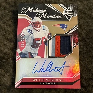 Willie McGinest 2021 Limited Material Monikers #MM-WM Patch Auto #d /49 Patriots - Picture 1 of 3