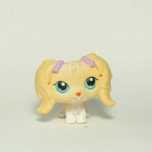 Littlest Pet Shop LPS # 175 gelb creme Malteser lila Schleifen Welpe Hund -2- - Bild 1 von 5