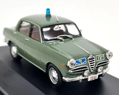 Coche modelo diecast Ixo 1/43 Alfa Romeo Giulietta Polizia Stradale-Italia 1959 Foto 1 de 4