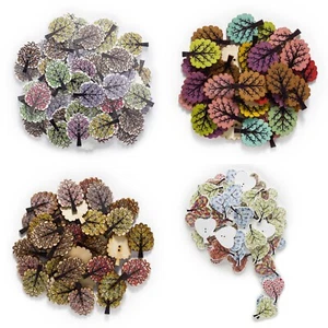 30pcs Mixed Tree Shape Wooden Buttons Scrapbooking Sewing Handwork Making Decor - Picture 1 of 11